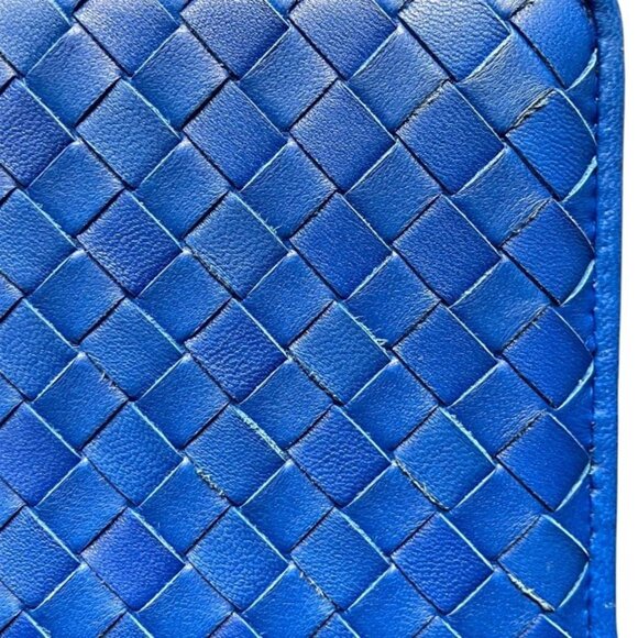 BOTTEGA VENETA Blue Intrecciato Wallet - Picture 9 of 9